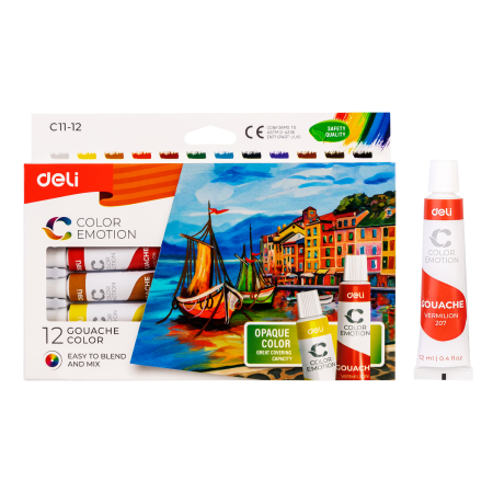 Tempera 12 culori 12ml deli
