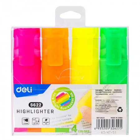 Textmarker set 4 accent s621 deli