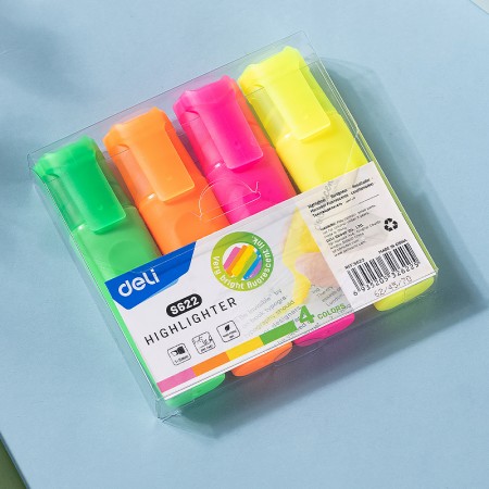 Textmarker set 4 accent s621 deli