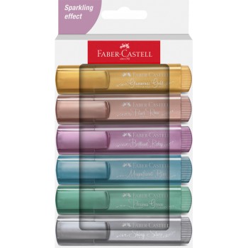 Textmarker set 6 metalizat cutie carton 2024 faber-castell