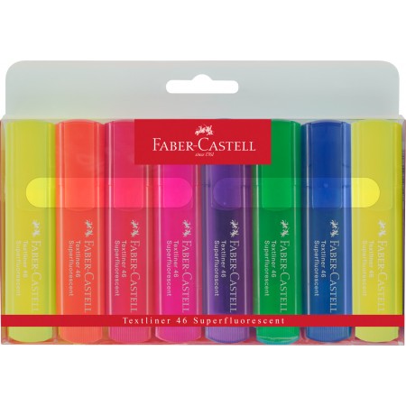 Textmarker set 8 superfluorescent 1546 faber-castell